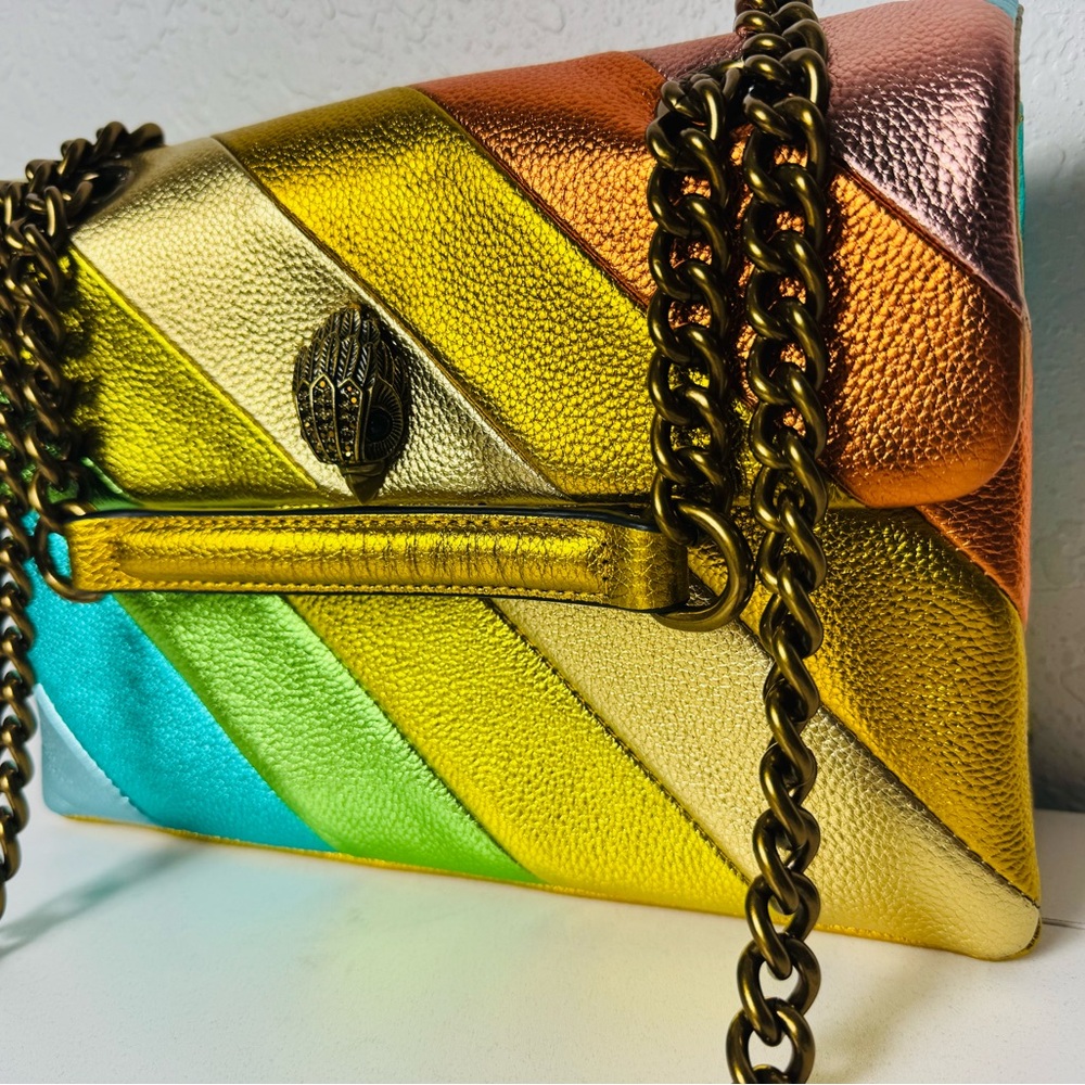 KURT GEIGER KENSINGTON MEDIUM BAG MULTICOLOR STRIPES - Picture 2 of 16